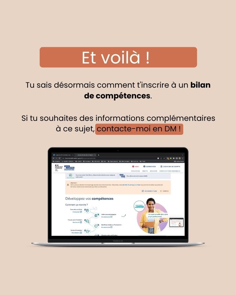 S'inscrire à un bilan de compétences avec France Connect
